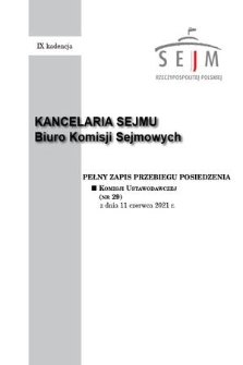 Pełny Zapis Przebiegu Posiedzenia Komisji Ustawodawczej (nr 29) z dnia 11 czerwca 2021 r.