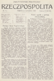 Rzeczpospolita : dwutygodnik polityczny. R. 1, 1909, nr 1