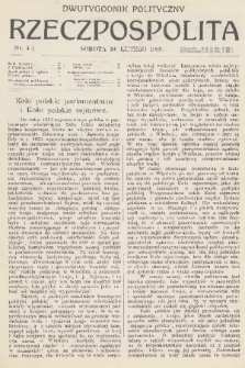 Rzeczpospolita : dwutygodnik polityczny. R. 1, 1909, nr 4