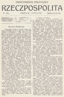 Rzeczpospolita : dwutygodnik polityczny. R. 3, 1911, nr 48