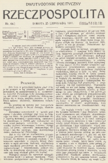 Rzeczpospolita : dwutygodnik polityczny. R. 3, 1911, nr 64
