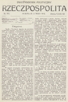 Rzeczpospolita : dwutygodnik polityczny. R. 5, 1913, nr 92