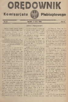 Orędownik Komisarjatu Plebiscytowego. R. 1, 1920, nr 6
