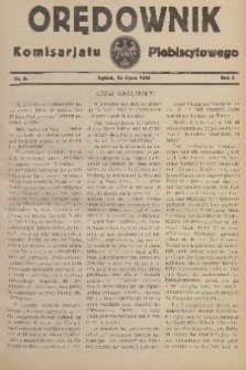 Orędownik Komisarjatu Plebiscytowego. R. 1, 1920, nr 8