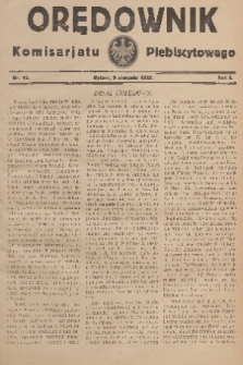 Orędownik Komisarjatu Plebiscytowego. R. 1, 1920, nr 10