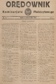 Orędownik Komisarjatu Plebiscytowego. R. 1, 1920, nr 13