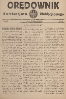 Orędownik Komisarjatu Plebiscytowego. R. 1, 1920, nr 16