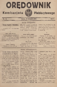 Orędownik Komisarjatu Plebiscytowego. R. 1, 1920, nr 18