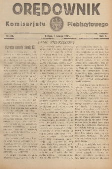 Orędownik Komisarjatu Plebiscytowego. R. 2, 1921, nr 28