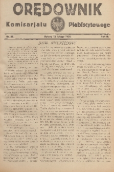 Orędownik Komisarjatu Plebiscytowego. R. 2, 1921, nr 29