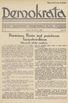 Demokrata : organ narodowo-społecznego ruchu młodych. R. 3, 1936, nr 7