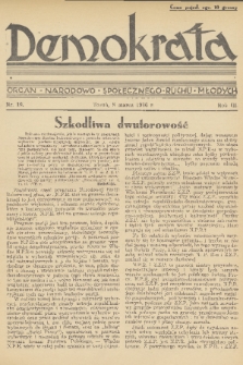 Demokrata : organ narodowo-społecznego ruchu młodych. R. 3, 1936, nr 10