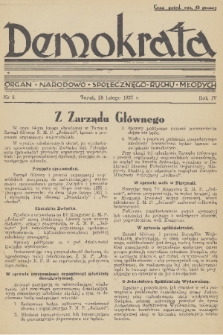 Demokrata : organ narodowo-społecznego ruchu młodych. R. 4, 1937, nr 3