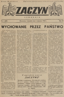 Zaczyn : tygodnik. R. 3, 1938, nr 1
