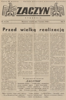 Zaczyn : tygodnik. R. 3, 1938, nr 14