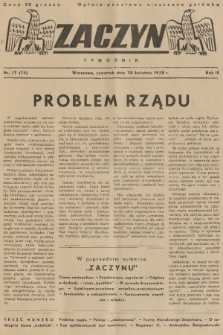Zaczyn : tygodnik. R. 3, 1938, nr 17