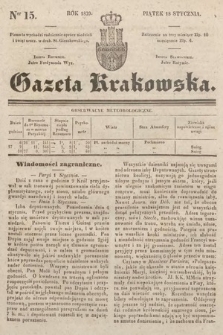 Gazeta Krakowska. 1839, nr 15
