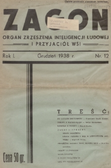 Zagon : organ Zrzeszenia Inteligencji Ludowej i Przyjaciół Wsi. R. 1, 1938, nr 12