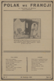 Polak we Francji : Le Polonais en France : Journal Hebdomadaire. R. 11, 1934, nr 17
