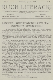 Ruch Literacki. R. 4, 1929, No. 4