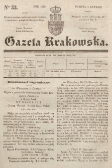 Gazeta Krakowska. 1839, nr 33