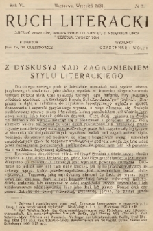 Ruch Literacki. R. 6, 1931, No. 7