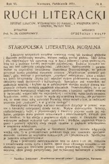 Ruch Literacki. R. 6, 1931, No. 8