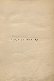 Ruch Literacki. R. 7, 1932, spis rzeczy