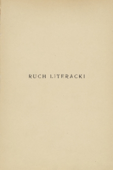 Ruch Literacki. R. 8, 1933, spis rzeczy