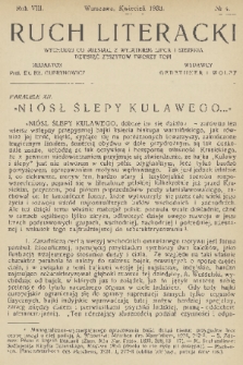 Ruch Literacki. R. 8, 1933, No. 4