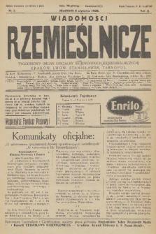 Wiadomości Rzemieślnicze : tygodniowy organ oficjalny Wojewódzkich Izb Rzemieślniczych: Kraków, Lwów, Stanisławów, Tarnopol. R. 2, 1928, nr 2
