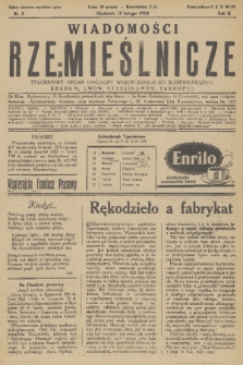 Wiadomości Rzemieślnicze : tygodniowy organ oficjalny Wojewódzkich Izb Rzemieślniczych: Kraków, Lwów, Stanisławów, Tarnopol. R. 2, 1928, nr 8
