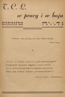 T.C.L. w Pracy i w Boju. R. 1, 1937, nr 4