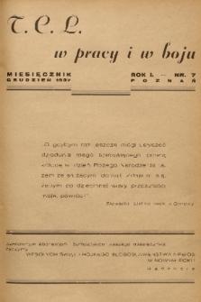T.C.L. w Pracy i w Boju. R. 1, 1937, nr 7
