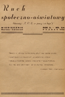 Ruch Społeczno-Oświatowy. R. 2, 1938, nr 3-4