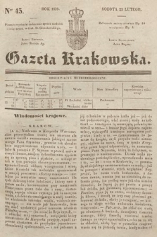 Gazeta Krakowska. 1839, nr 45