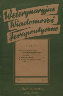 Weterynaryjne Wiadomości Terapeutyczne „Behringwerke”. 1943, nr 1