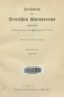 Zeitschrift des Deutschen Alpenvereins. Band 72, 1941