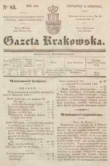 Gazeta Krakowska. 1839, nr 83