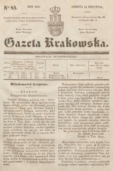 Gazeta Krakowska. 1839, nr 85