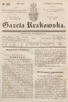 Gazeta Krakowska. 1839, nr 93