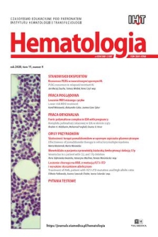 Hematologia : czasopismo edukacyjne pod patronatem Instytutu Hematologii i Transfuzjologi. T. 11, 2020, nr 4