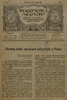 Wiadomości Skautowe : organ naczelny Polskiej Organizacyi Skautowej. 1916, nr 3