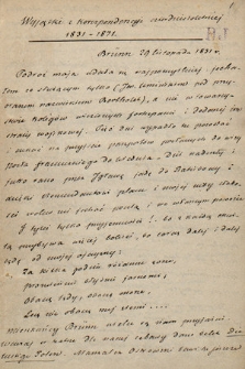 Wyjątki z korespondencji czterdziestoletniej 1831-1871