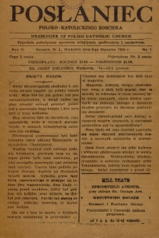 Posłaniec Polsko-Katolickiego Kościoła = Messenger of Polish Catholic Church : tygodnik poświęcony sprawom religijnym, społecznym i naukowym. 1924, No. 1