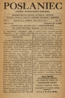 Posłaniec Polsko-Katolickiego Kościoła = Messenger of Polish Catholic Church : tygodnik poświęcony sprawom religijnym, społecznym i naukowym. 1924, No. 13