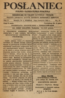 Posłaniec Polsko-Katolickiego Kościoła = Messenger of Polish Catholic Church : tygodnik poświęcony sprawom religijnym, społecznym i naukowym. 1924, No. 15