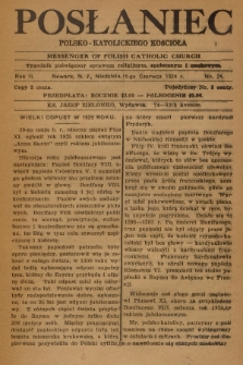 Posłaniec Polsko-Katolickiego Kościoła = Messenger of Polish Catholic Church : tygodnik poświęcony sprawom religijnym, społecznym i naukowym. 1924, No. 24