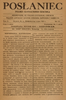 Posłaniec Polsko-Katolickiego Kościoła = Messenger of Polish Catholic Church : tygodnik poświęcony sprawom religijnym, społecznym i naukowym. 1924, No. 27