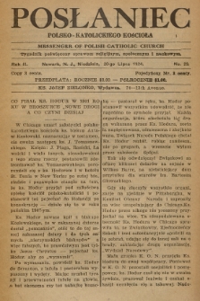 Posłaniec Polsko-Katolickiego Kościoła = Messenger of Polish Catholic Church : tygodnik poświęcony sprawom religijnym, społecznym i naukowym. 1924, No. 29